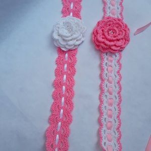 Beautiful Crochet adjustable baby/Toddler headband